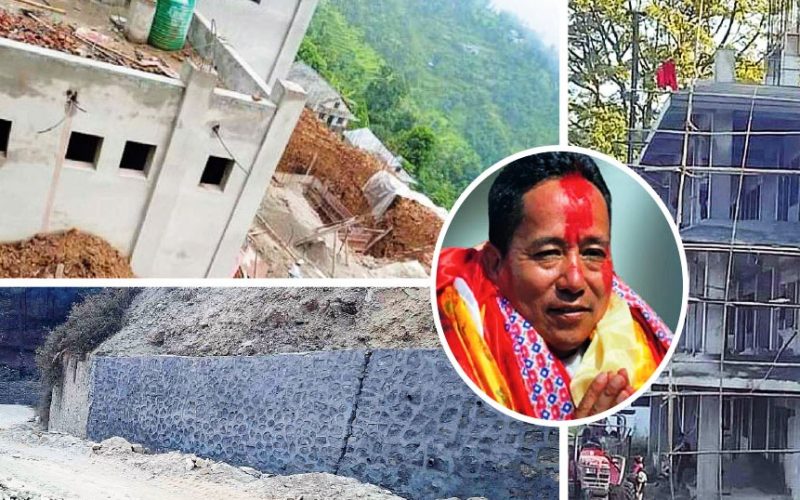 निर्माण अलपत्र पारेर ठेकदार सांसद पूर्णबहादुर तामाङ टाप,दुःख दिएपछि स्थानीय आन्दोलित