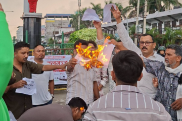 गणेश नेपालीको आत्मदाह प्रकरण: प्रधानमन्त्री बालेन्द्रको पुत्ला दहन
